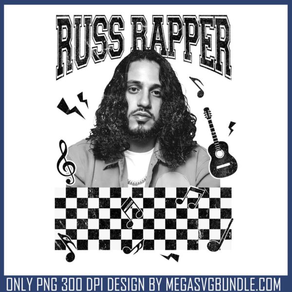 Russ rapper white design png, james russell​ png, hip hop hop hop​ png