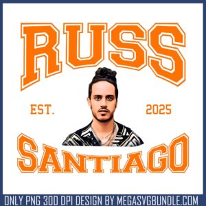Russ santiago orange and white png, russ rapper​ png, rap music​ png