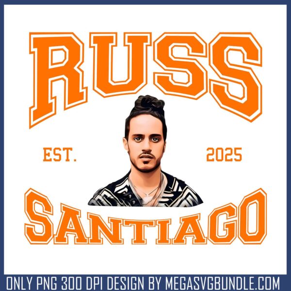 Russ santiago orange and white png, russ rapper​ png, rap music​ png