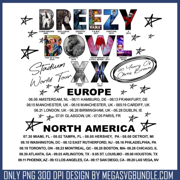 Stadium world tour black and white png, chris brown tour​ png, singer​ png