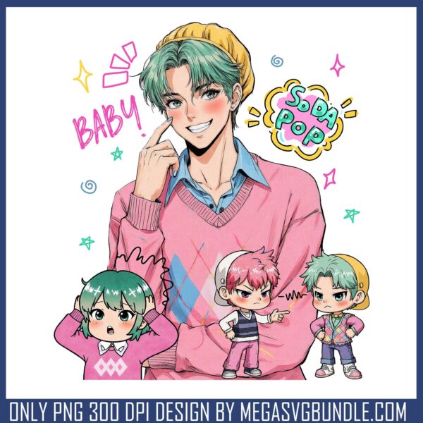 Baby soda pop design png, baby soda pop png, kpop saja png