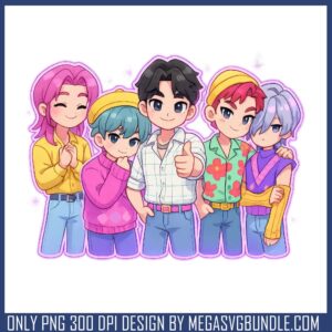 Bright chibi sajaboys png, kpop saja png, saja boys band png