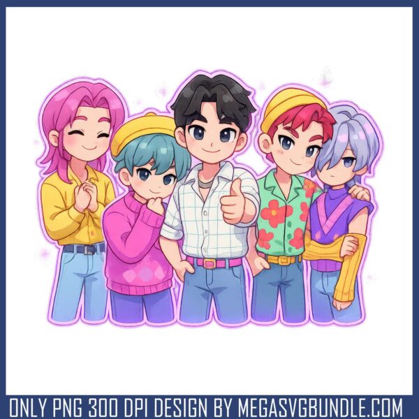 Bright chibi sajaboys png, kpop saja png, saja boys band png