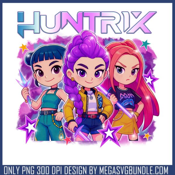 Chibi huntrix girl png, huntrix netflix png, huntrix band png