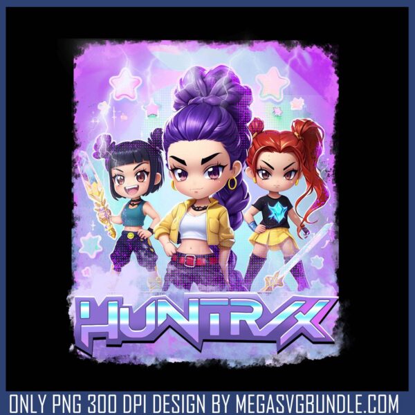 Chibi huntrix girls black png, huntrix netflix png, huntrix band png