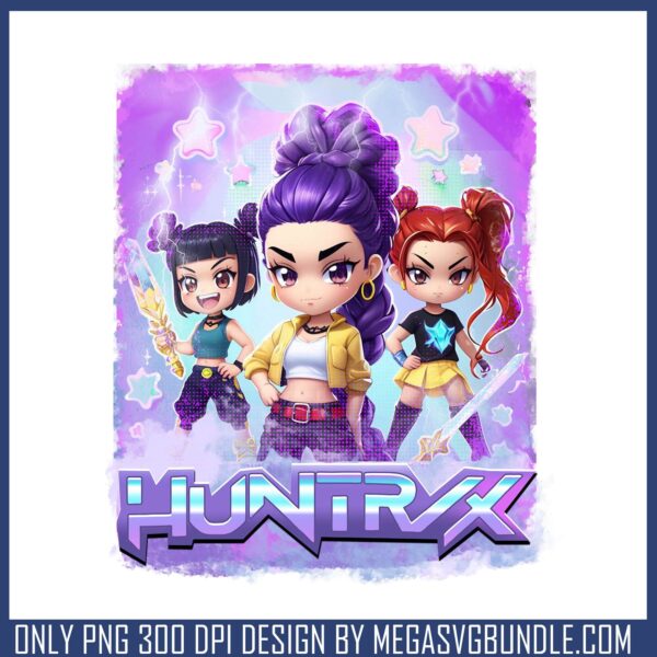Chibi huntrix girls png, huntrix netflix png, huntrix band png