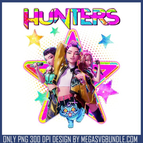 Huntrix kpop star white png, huntrix logo png, huntrix band png