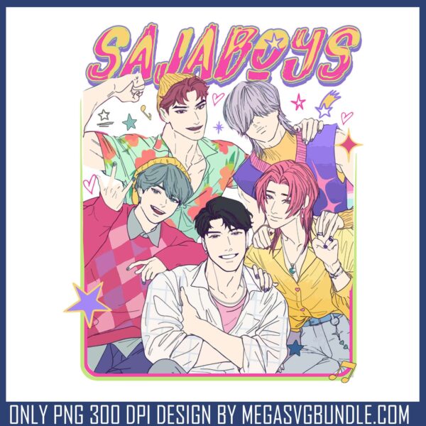 Sajaboys band poster png, saja boys band png, love saja boys png