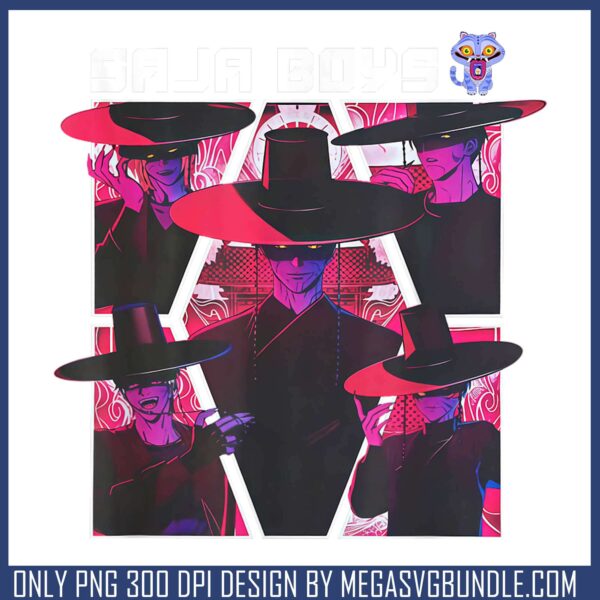 Sajaboys hunt mode png, love saja boys png, kpop netflix png