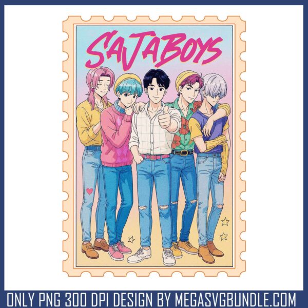 Sajaboys stamp png, love saja boys png, kpop demon hunters png