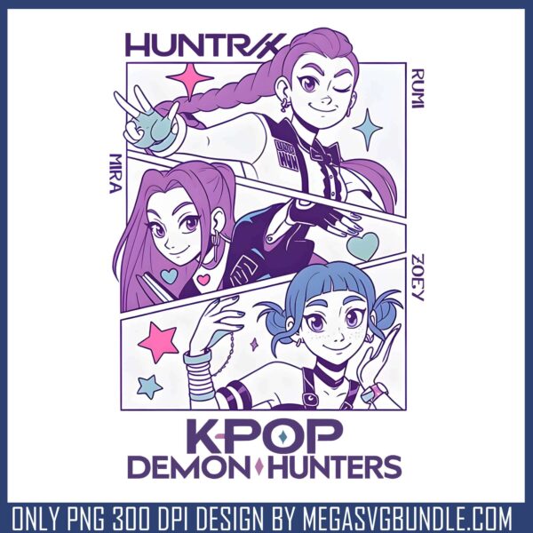 Huntrix girl white design png, huntrix member png, huntrix band png