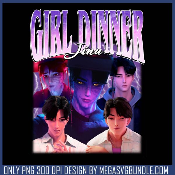 Jinu girl dinner black png, jinu saja png, saja boys band png