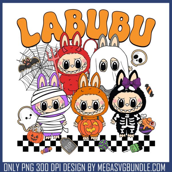 Labubu cosplay night png, halloween costume png, labubu doll png