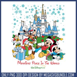 Merriest place png, disney land png, merry christmas png