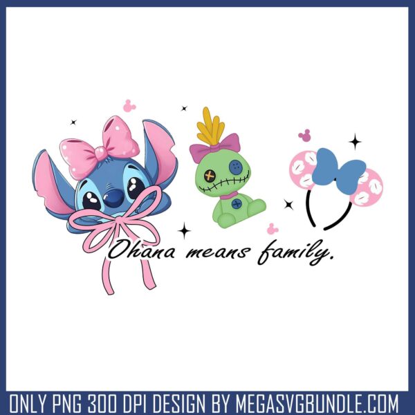 Ohana means family cute png, cute stitch png, disney plus png