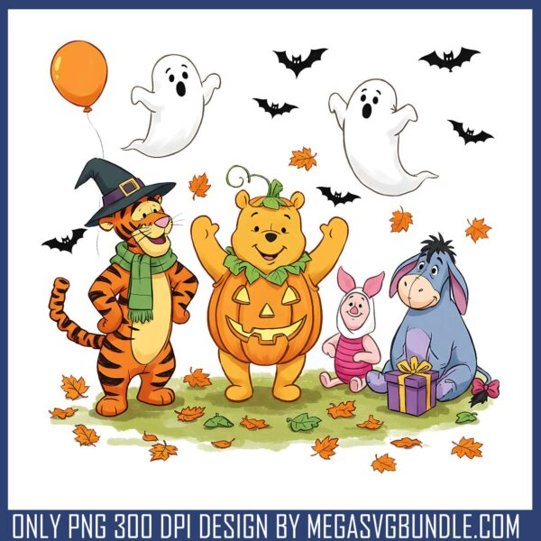 Pooh friend halloween png, halloween returns png, winnie the pooh png