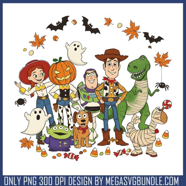Toy story fall vibes png, toy story png, happy halloween png