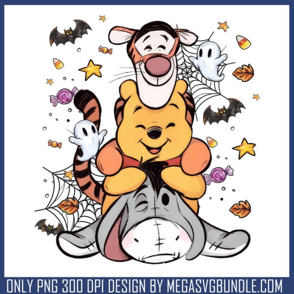 Cute spooky pooh png, winnie pooh png, happy halloween png