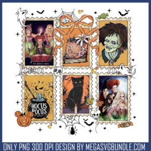 Hocus pocus spooky card png, halloween returns png, the witch png