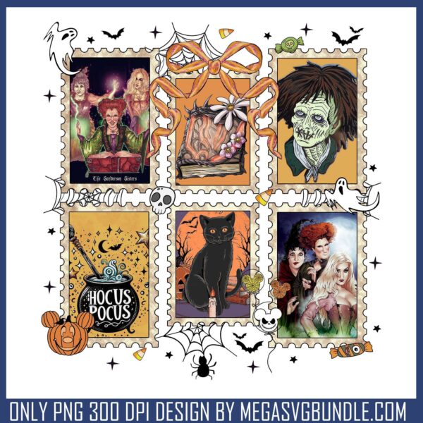 Hocus pocus spooky card png, halloween returns png, the witch png