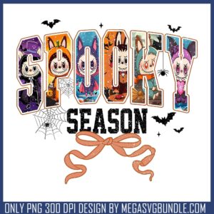 Labubu season spooky png, happy halloween png, labubu doll png