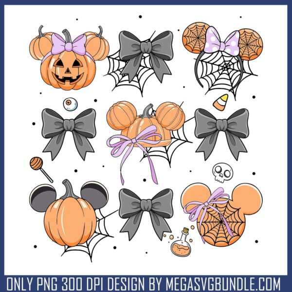 Mickey pumpkin bow png, disney world png, halloween returns png