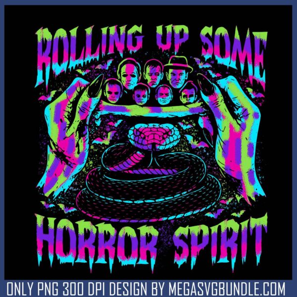 Rolling up horror spirit png, horror killers png, halloween ends png