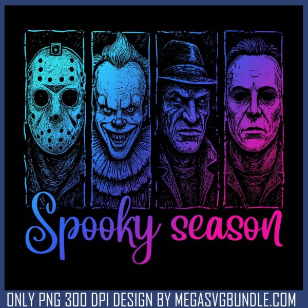 Spooky season killers png, halloween jokes png, horror killer png