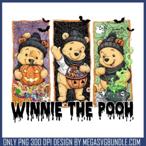 Winnie the pooh spooky png, halloween candy png, winnie the pooh png
