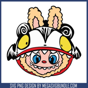 Labubu horror face halloween svg, labubu halloween​ svg