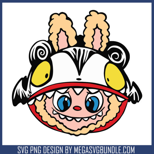 Labubu horror face halloween svg, labubu halloween​ svg