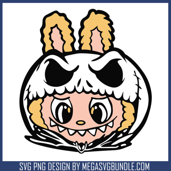 Labubu jack skellington face svg, jack skellington face​ svg