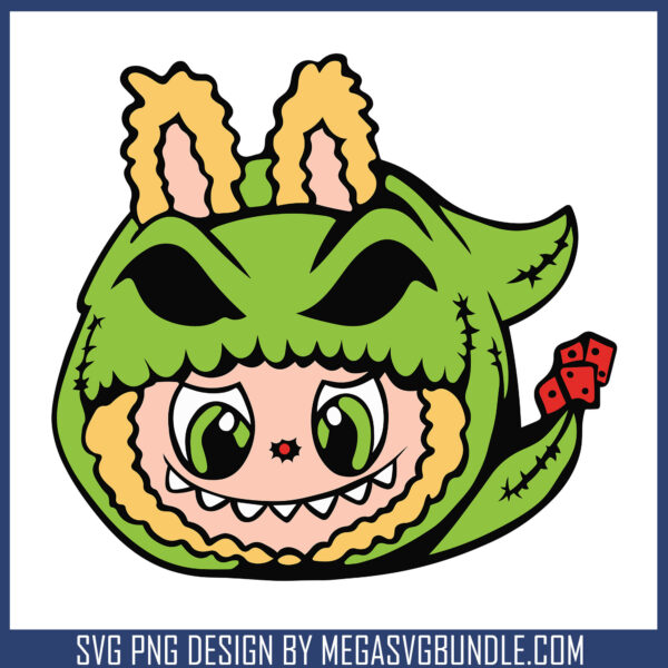 Labubu oogie boogie face svg, labubu halloween svg, oogie boogie​ svg