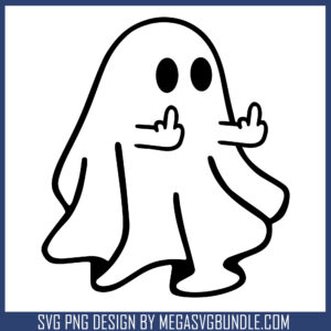 Cute ghost middle finger svg, halloween ghosts​ svg, cute ghost​ svg