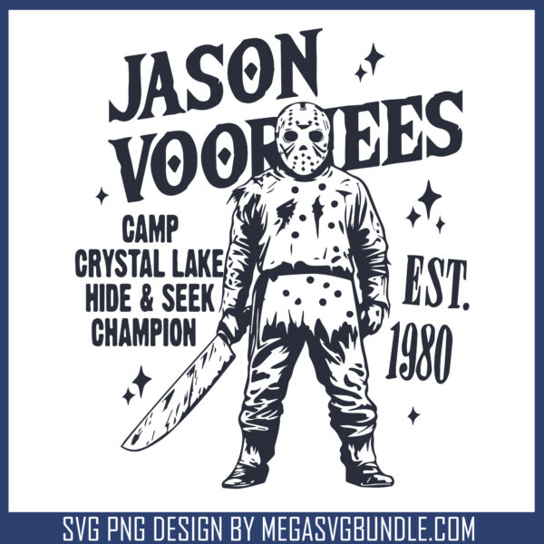 Jason voorhees est 1980 svg, halloween jason voorhees​ svg