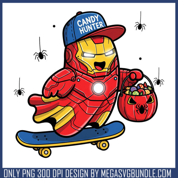 Iron man skateboard halloween png, iron man movies​ png