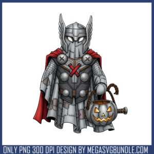 Thor ghost patchwork halloween png, avengers halloween costume​ png