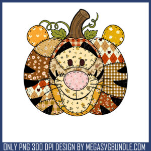 Disney tiger pumpkin patchwork png, disney characters tiger​ png