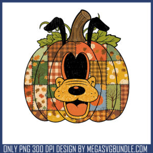 Pluto pumpkin face patchwork png, halloween pluto​ png, pluto png