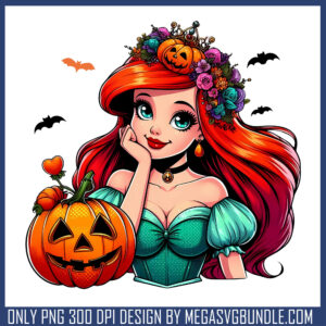 Ariel princess halloween png, ariel halloween costume​ png