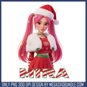 Cute mira santa christmas png, huntrix mira​ png, christmas png