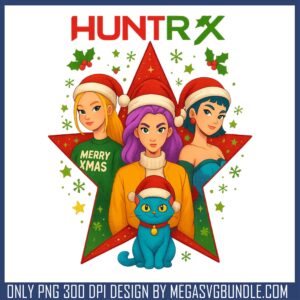 Huntrix girl band christmas png, huntrix girls​ png, kpop hunters png