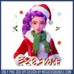Rumi santa merry christmas png, kpop demon hunters rumi​ png