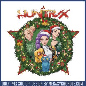 Girl bands huntrix christmas png, girl group kpop png