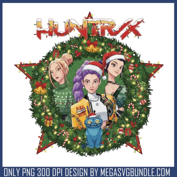 Girl bands huntrix christmas png, girl group kpop png