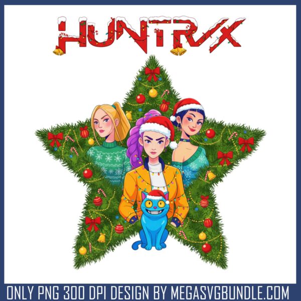 Huntrix star wreath christmas png, huntrix christmas png