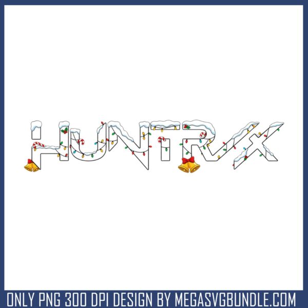 Huntrix white christmas logo png, k pop demon hunters png