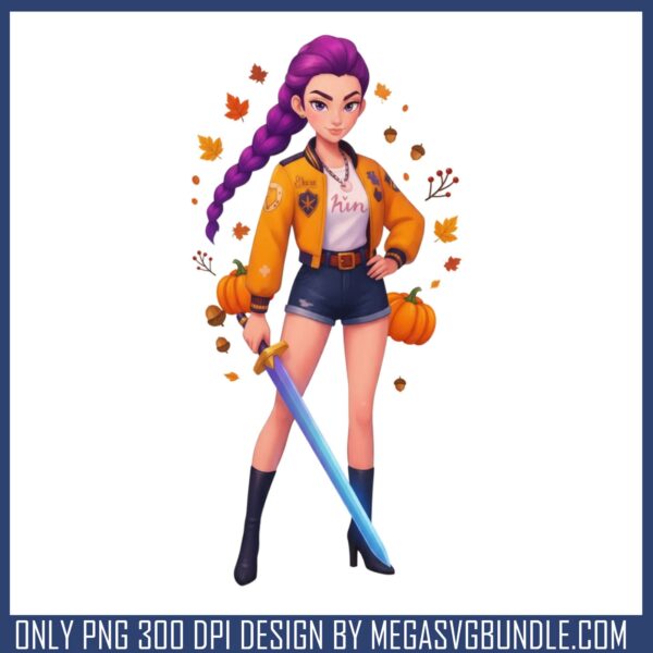 Kpop rumi fall design png, kpop demon hunters png, thanksgiving png