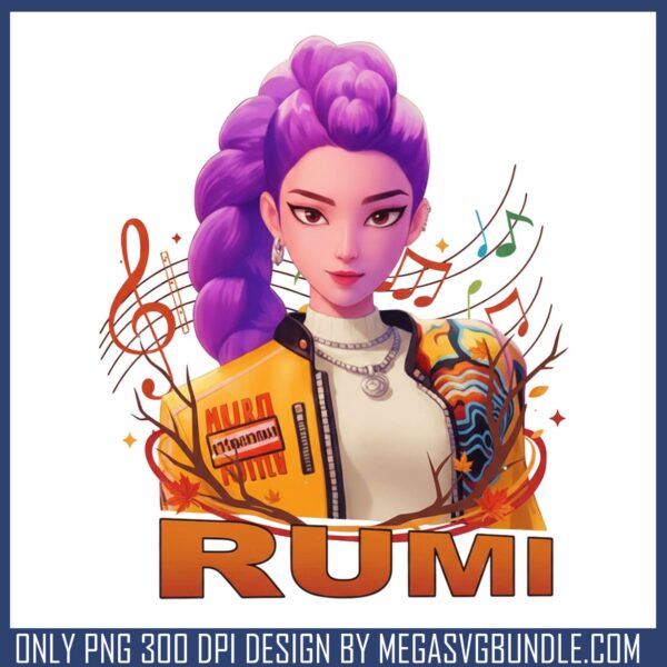 Rumi kpop thanksgiving design png, kpop demon hunters rumi png