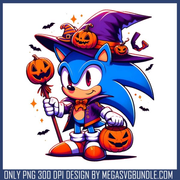 Sonic witch halloween design png, sonic the hedgehog png